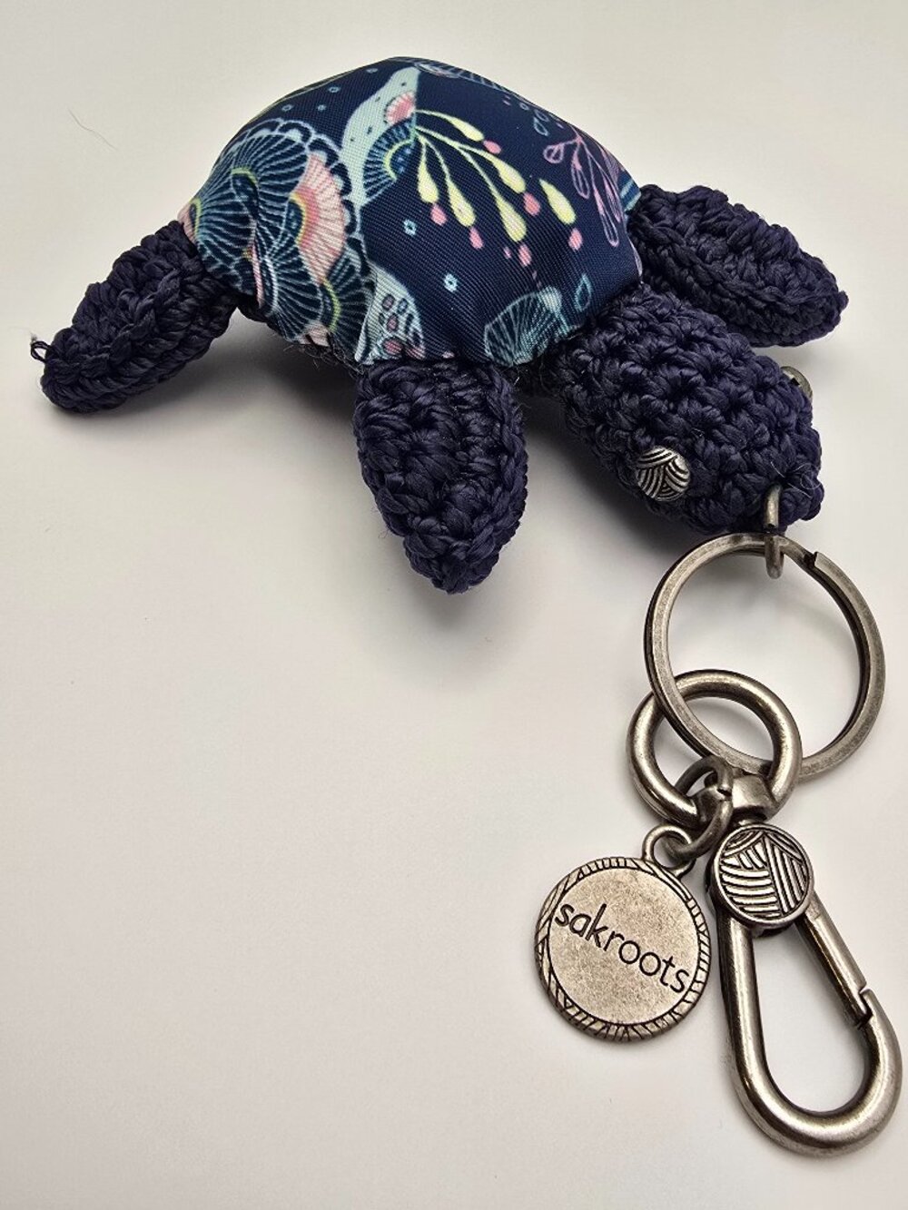 Sakroots "Artist Circle" Crochet Sea Turtle Keychain